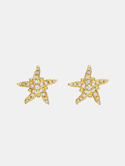 18k Diamond Sea Star Earrings