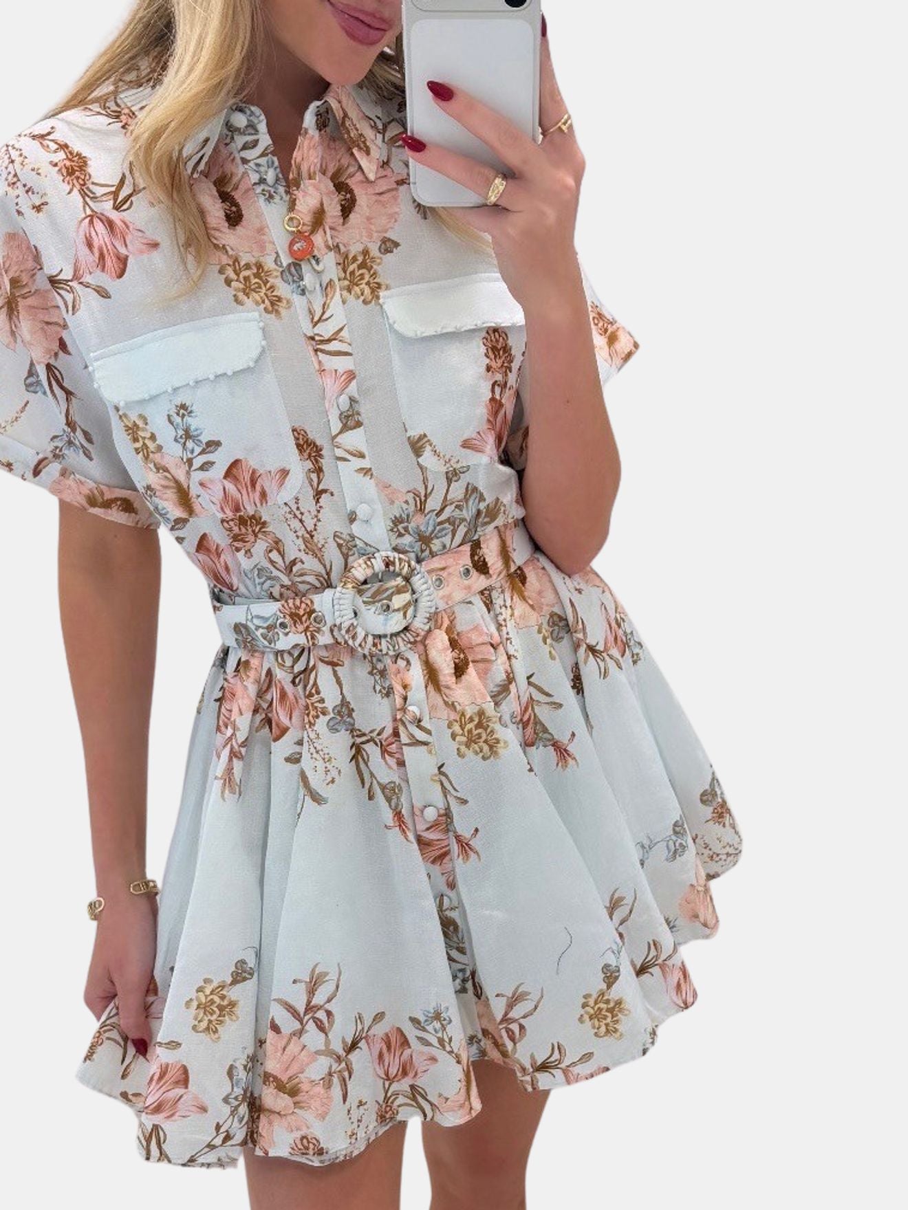 hemant and nandita short dress Diza Belted Short Dress  Hemant & Nandita