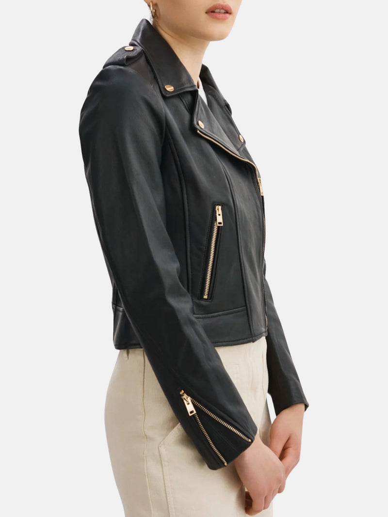 Donna Leather Biker Jacket