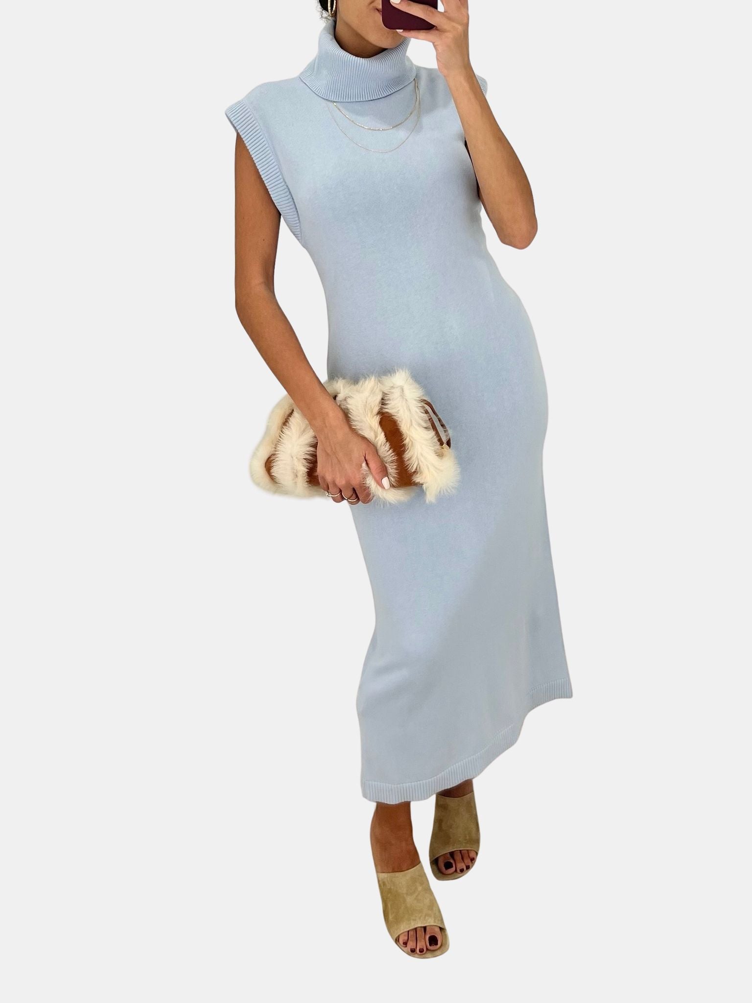 Simkhai Cashmere-Cotton Sleeveless Sweater Dress, Light Camel, Women's, Small, Casual & Work Dresses Sweater Dresses Simkhai Cashmere-Cotton Sleeveless Sweater Dress, Light Camel, Women's, Small, Casual & Work Dresses Sweater Dresses