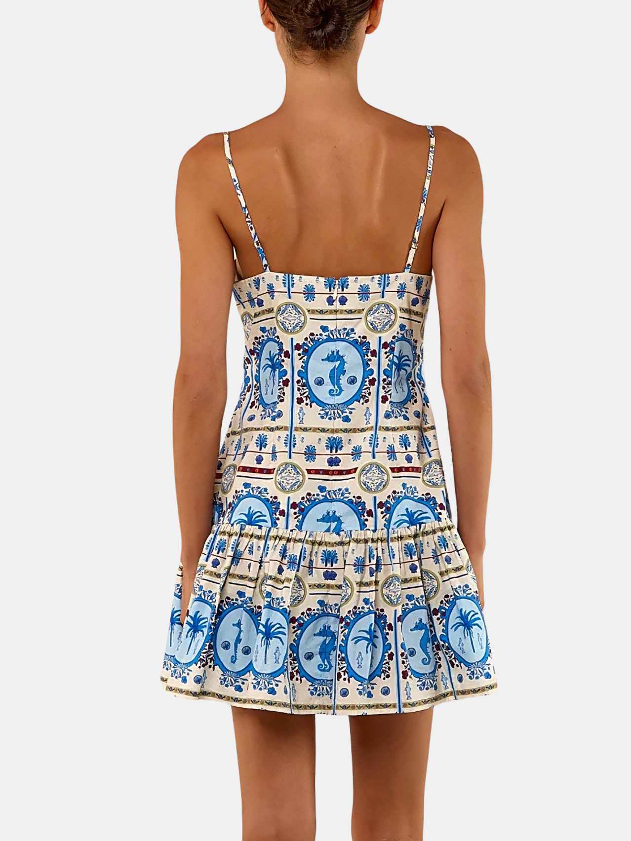 lima mini dress Lima tiered embroidered linen mini dress - white