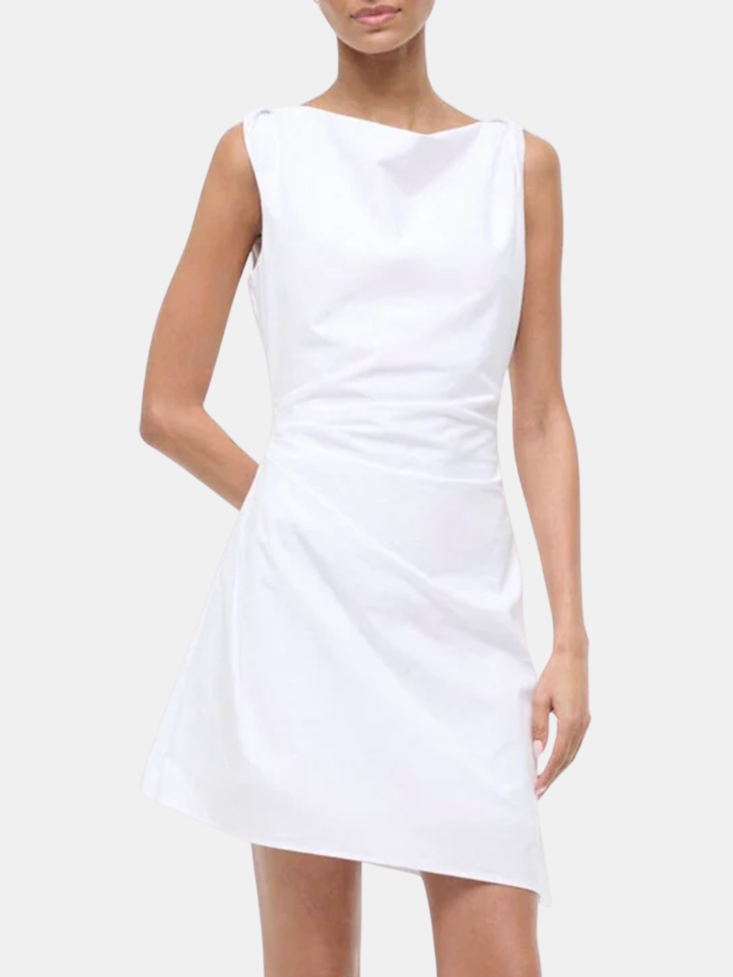 STAUD, Callie Mini Dress in White, Size 2