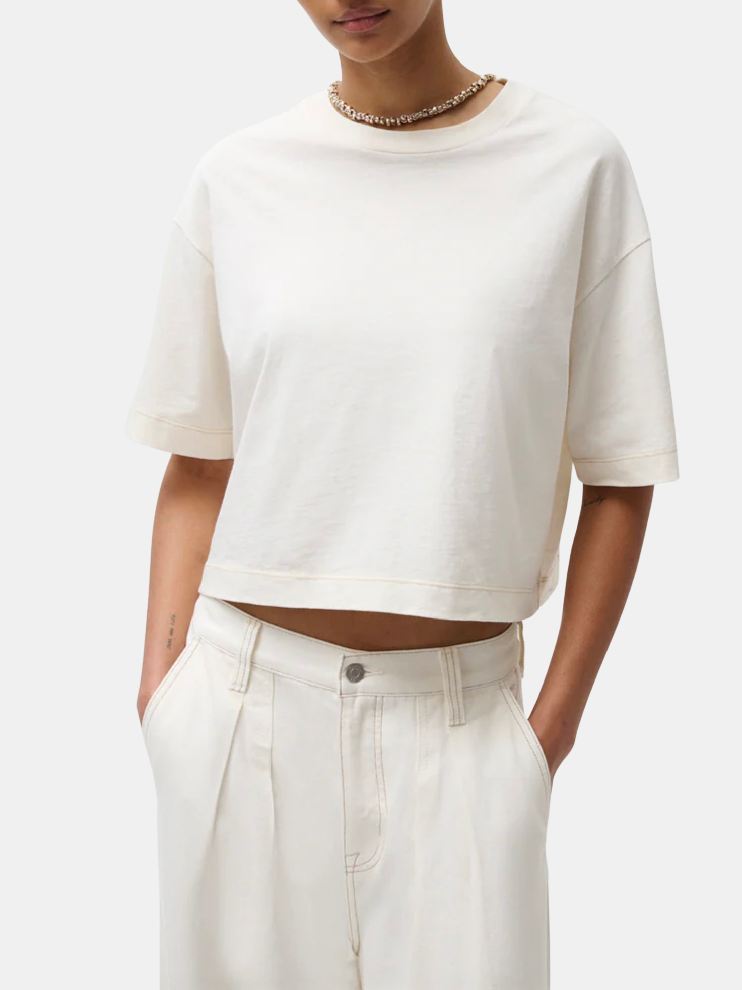 トップス MARNO Marlee Tee white Pistola | Mae Cropped Tee | SHOPMORLEY – Morley