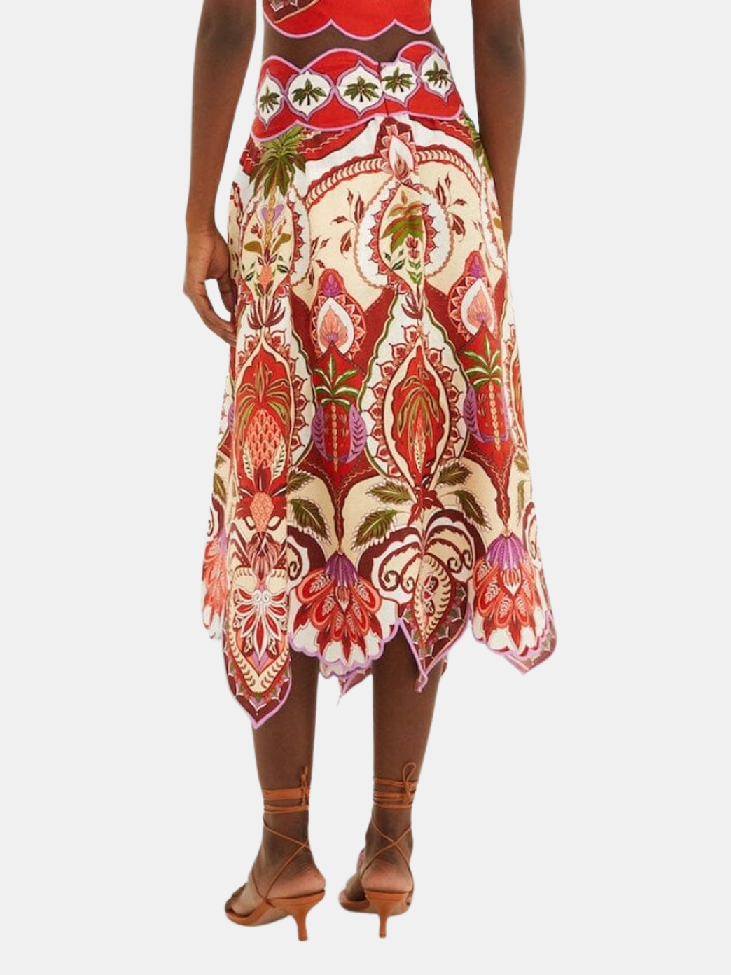 One Shoulder Scallop Top Odara Red