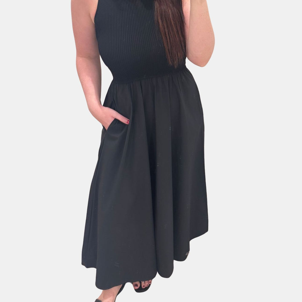 High Neck Midi Dress