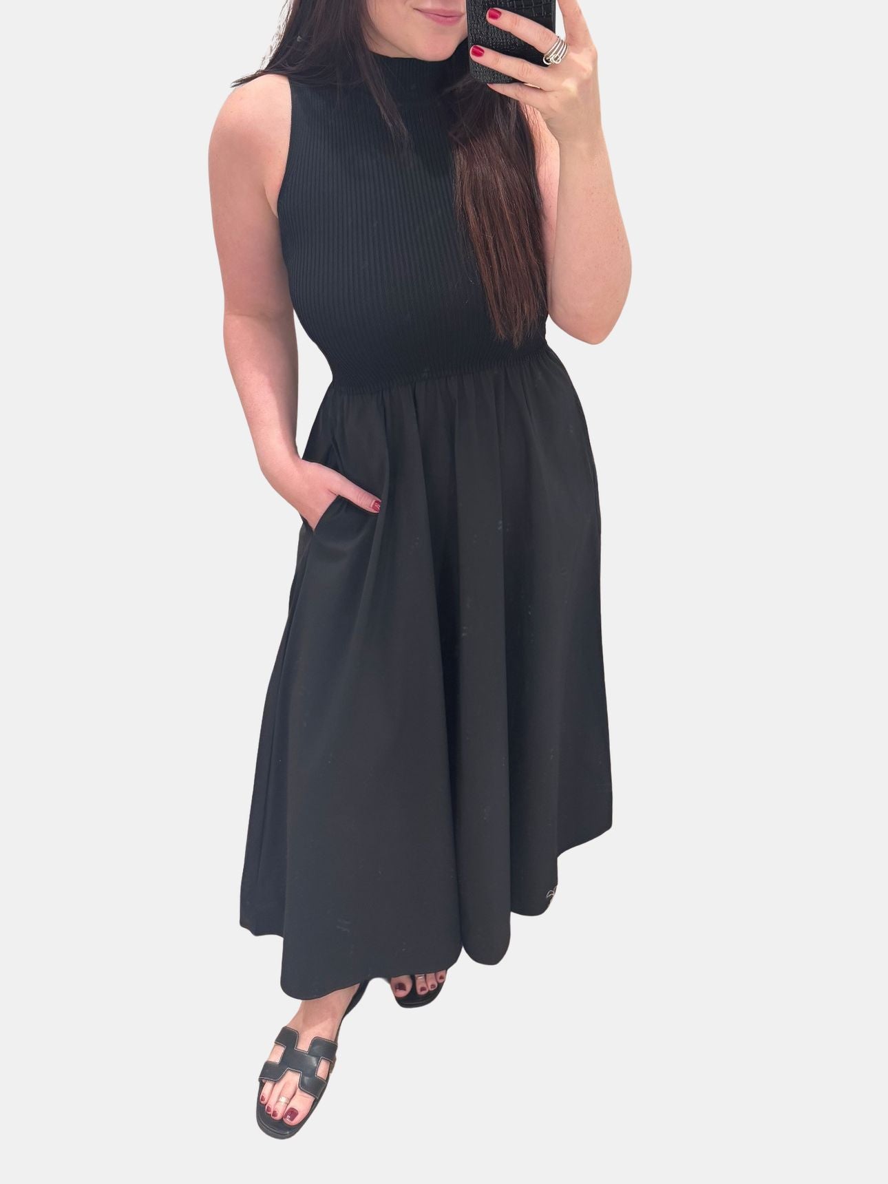 High Neck Midi Dress