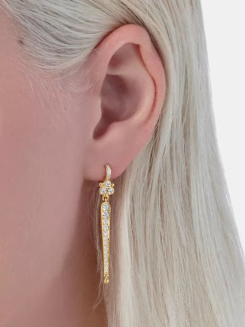 18k Diamond Baton Earring