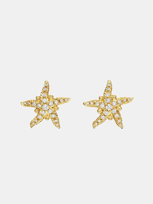 18k Diamond Sea Star Earrings - Morley 