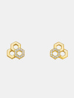 18k Honeycomb Earring