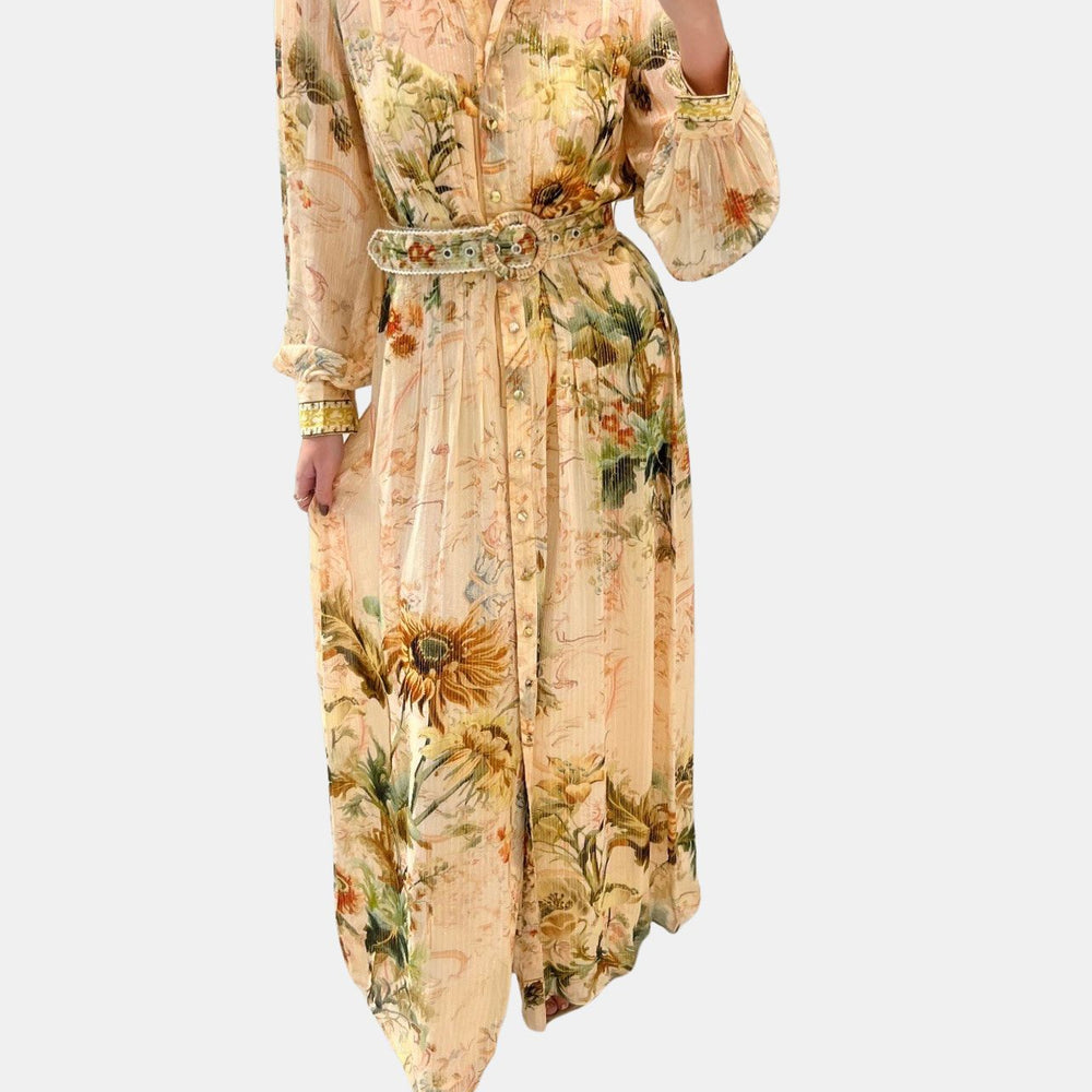 Shirt Dress With Buckle Belt