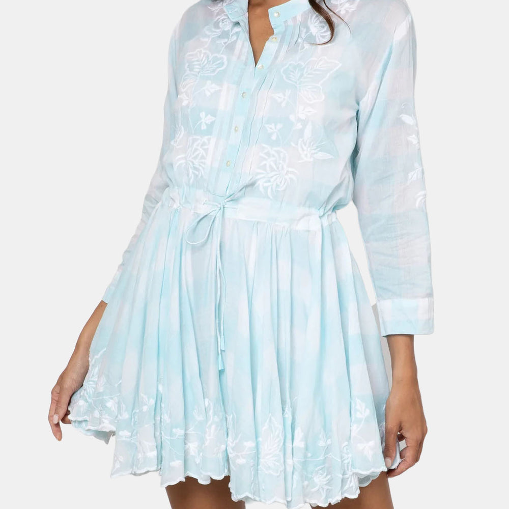 Gingham Print L/s Beach Dress - Morley 