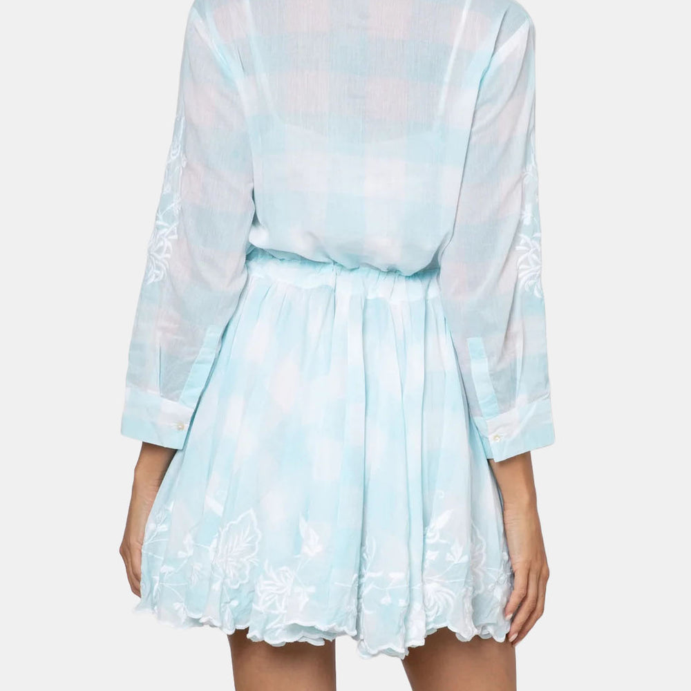 Gingham Print L/s Beach Dress - Morley 