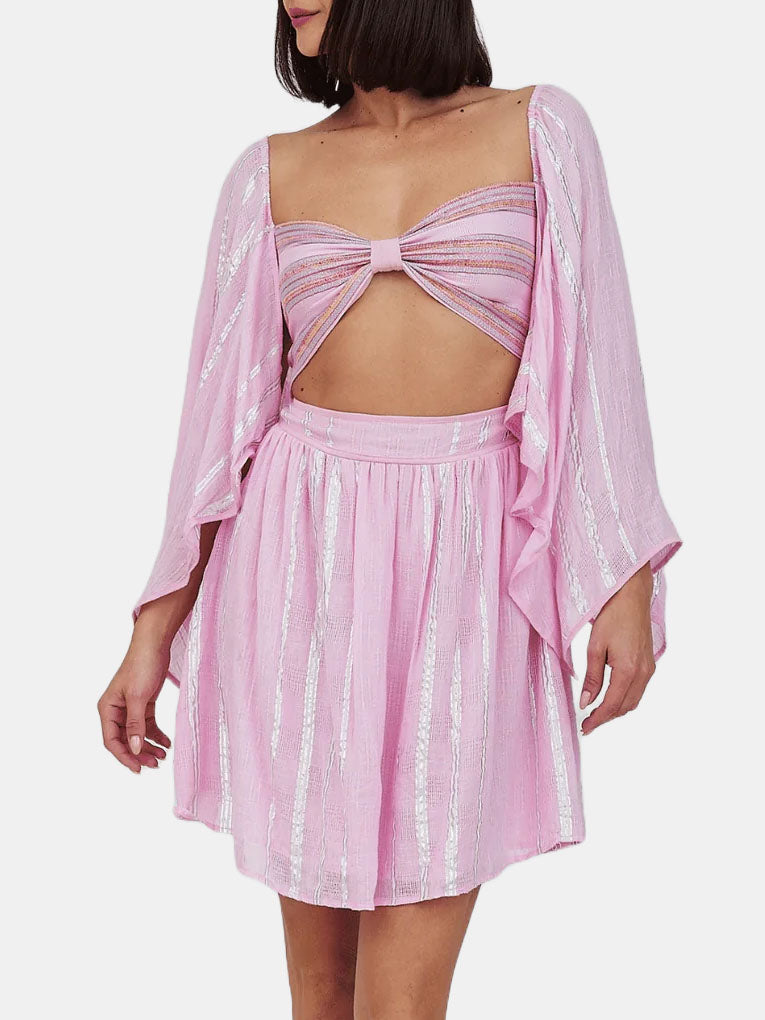Butterfly Sleeve Cutout Dress