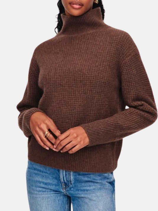 Cashmere Waffle Turtleneck