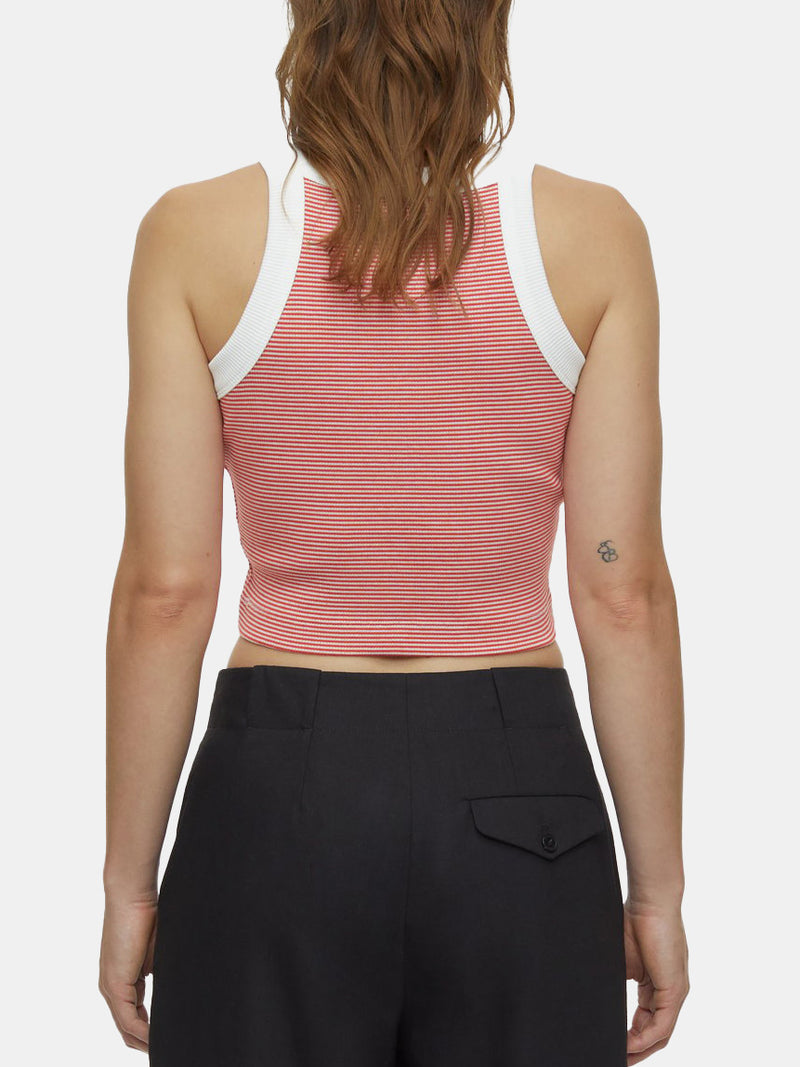 Cropped Racer Tank Top