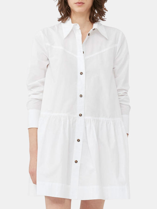 Cotton Poplin Mini Shirt Dress - Morley 