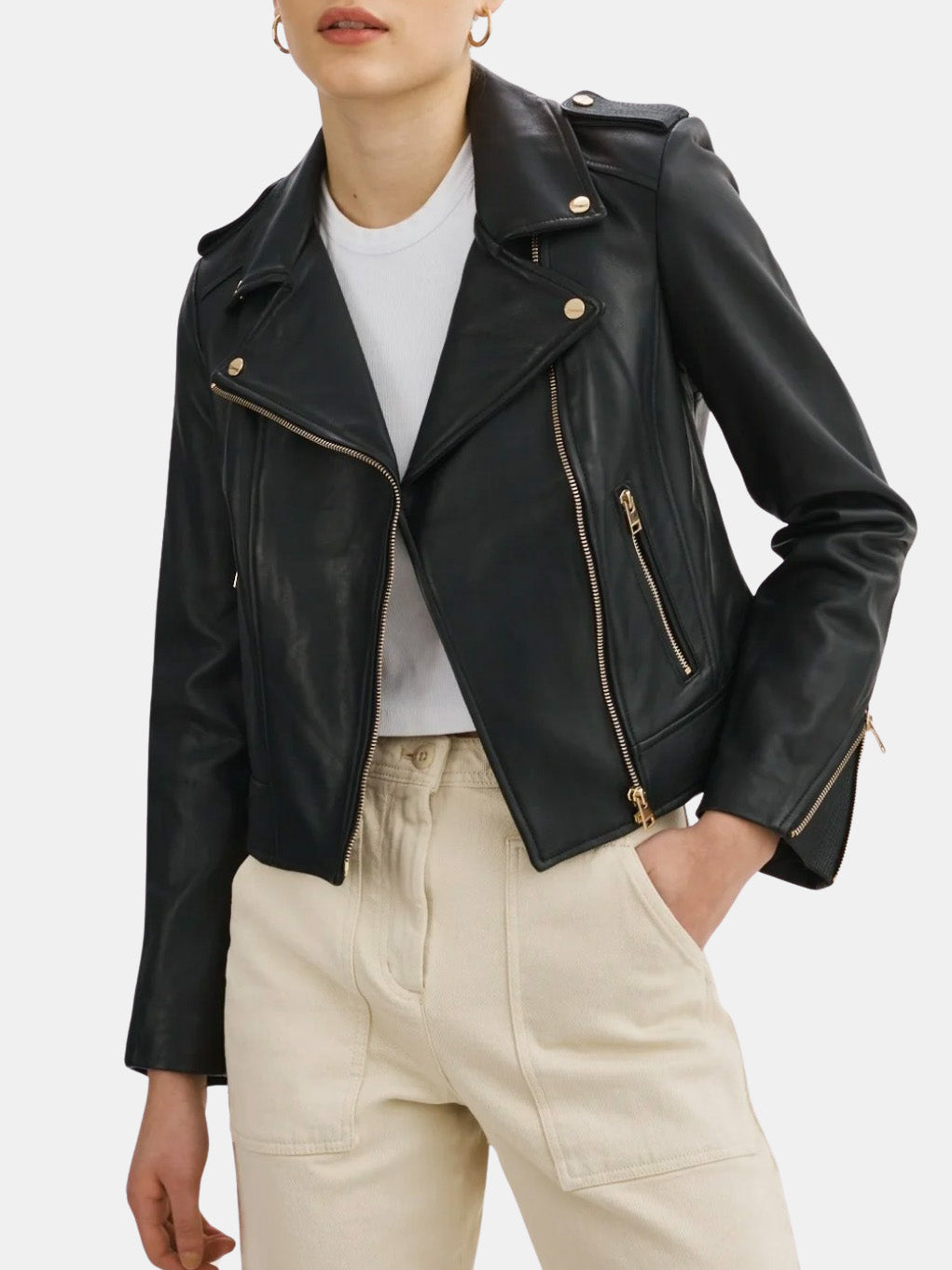 Donna Leather Biker Jacket - Morley 