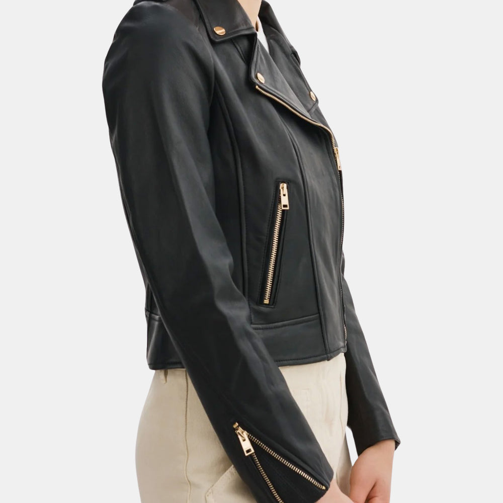 
                      
                        Donna Leather Biker Jacket - Morley 
                      
                    