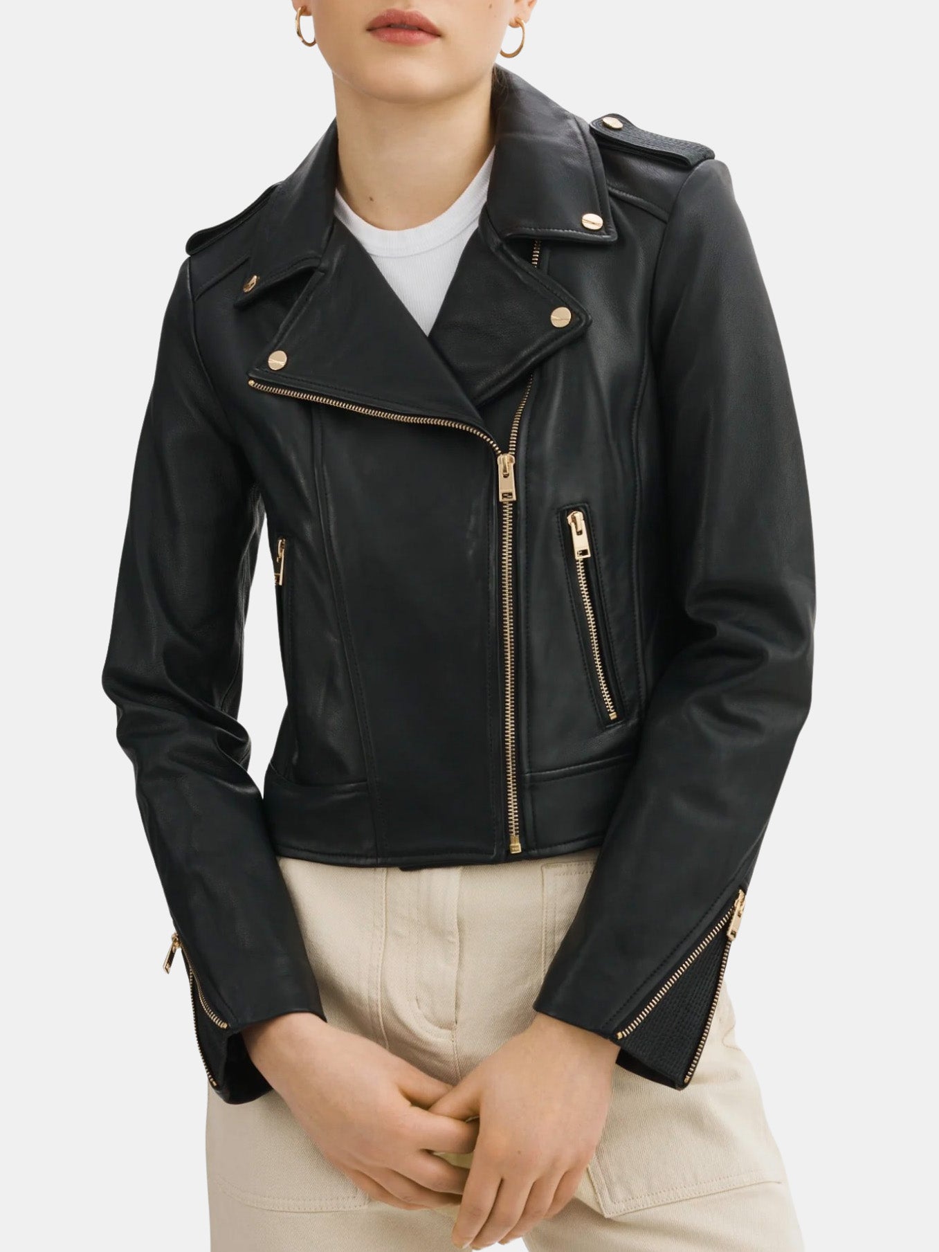 Donna Leather Biker Jacket - Morley 