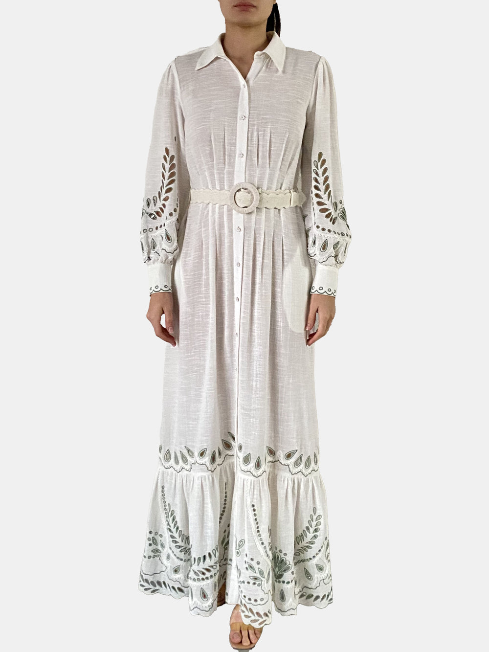 Alya Long Dress With Buckle Belt