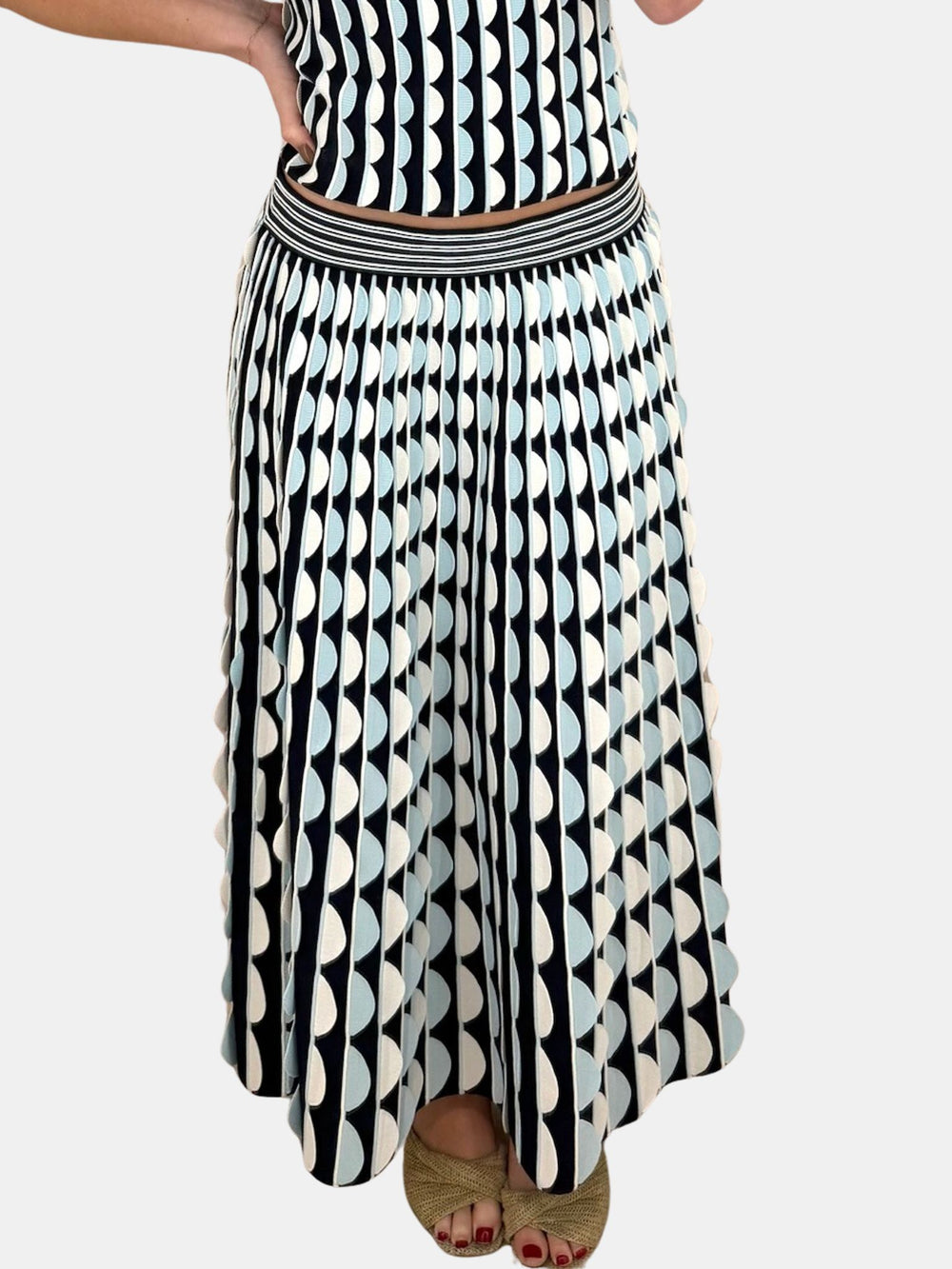Micah Scalloped Midi Skirt