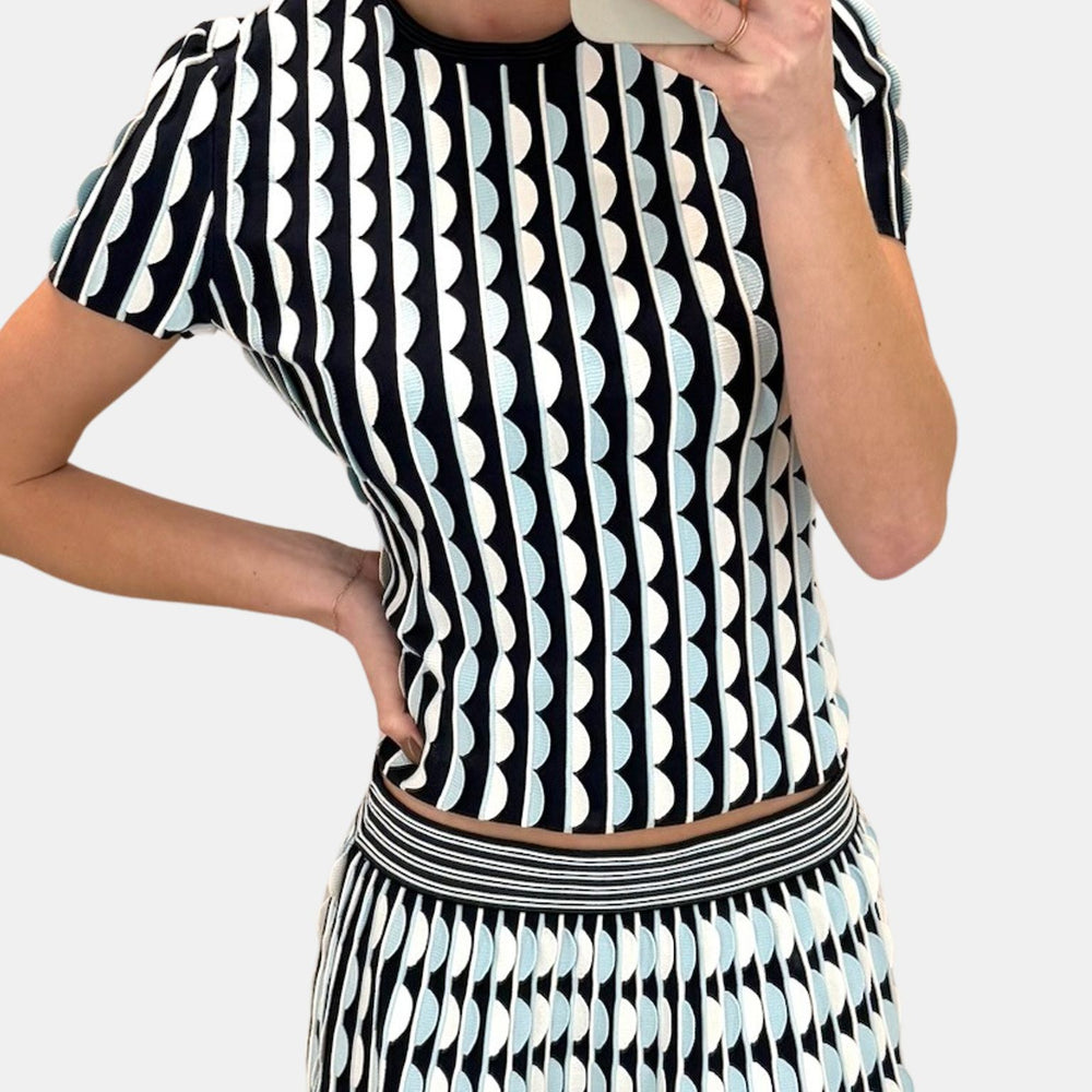 Kendra Scalloped Short-Sleeve Top