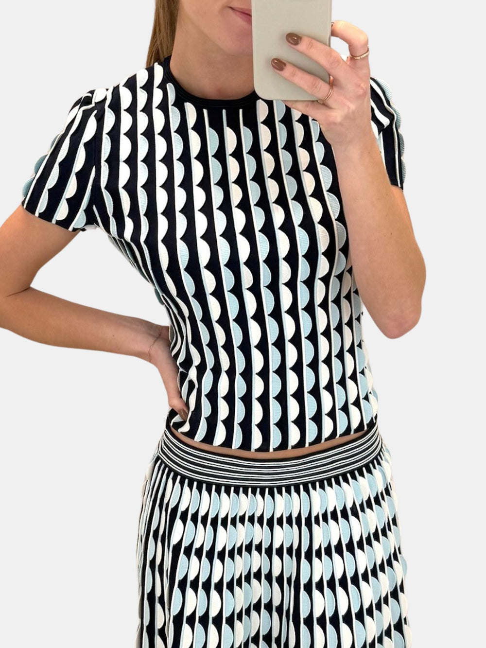 Kendra Scalloped Short-Sleeve Top