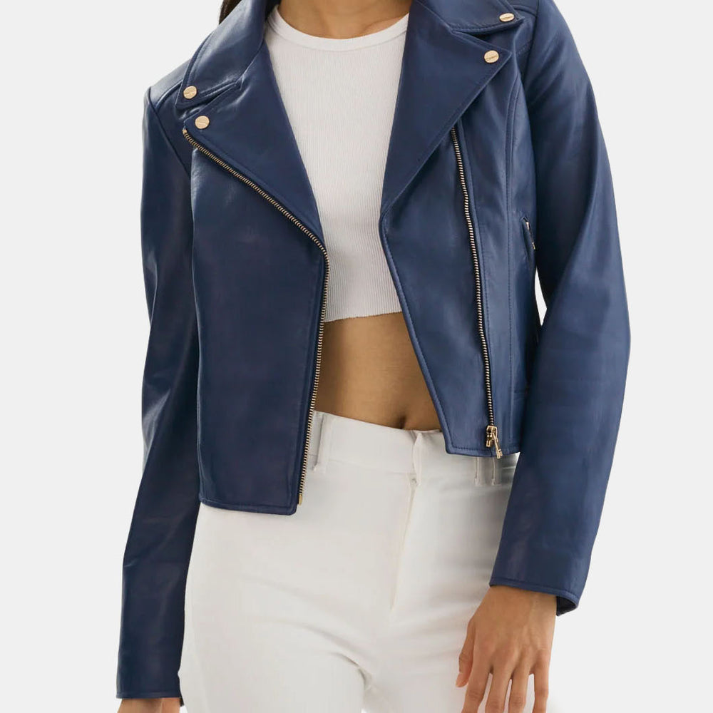 Kelsey Gold Leather Bike Jacket - Morley 