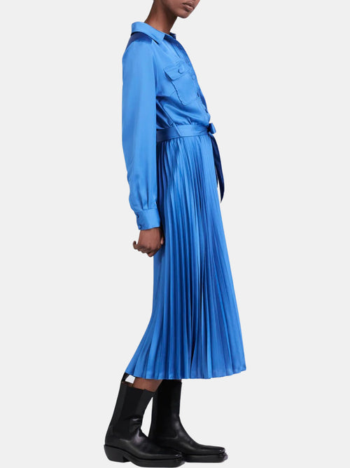 Kenza Pleated Midi Shirt Dress