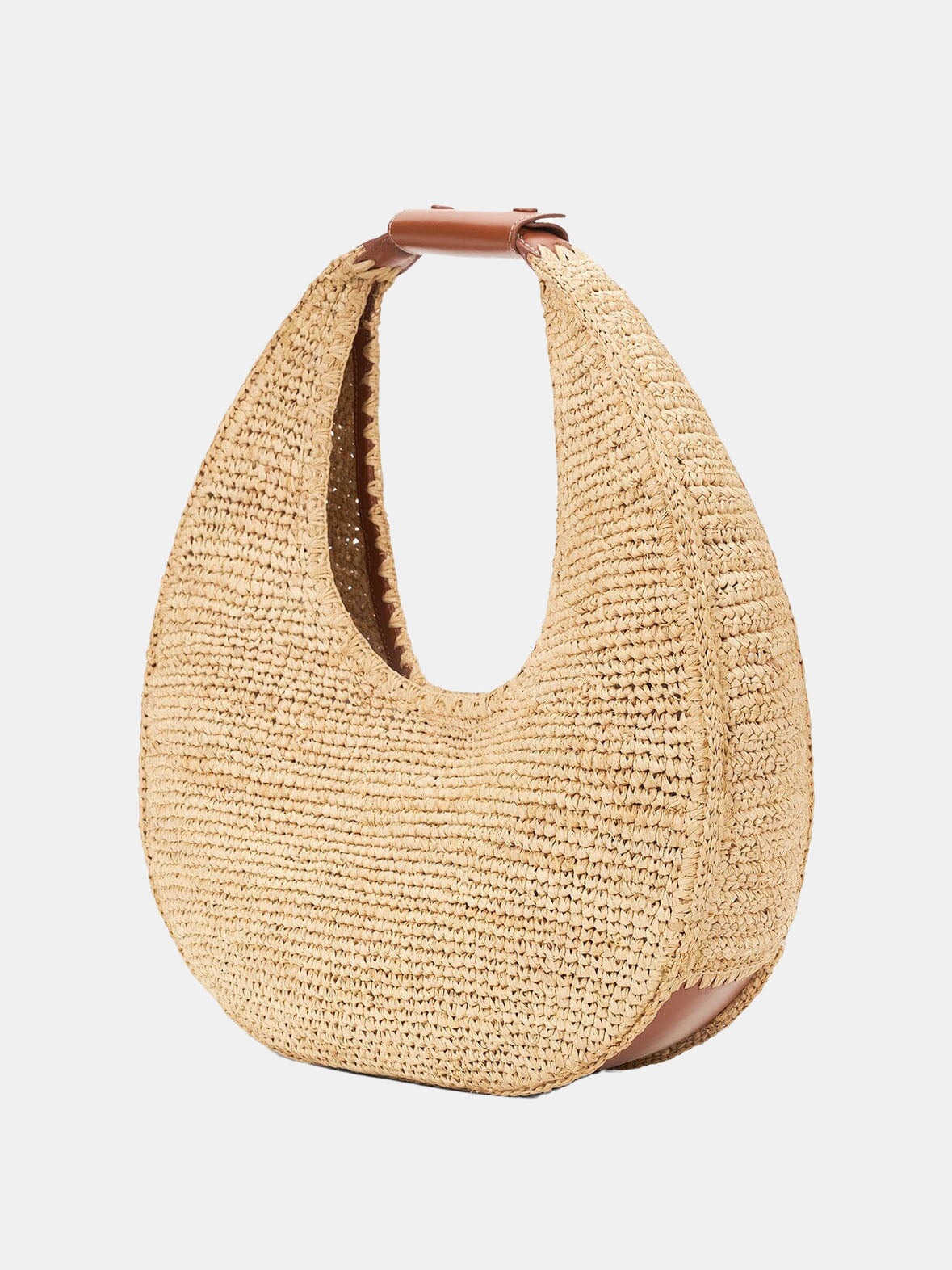 Large Raffia Moon Tote Bag