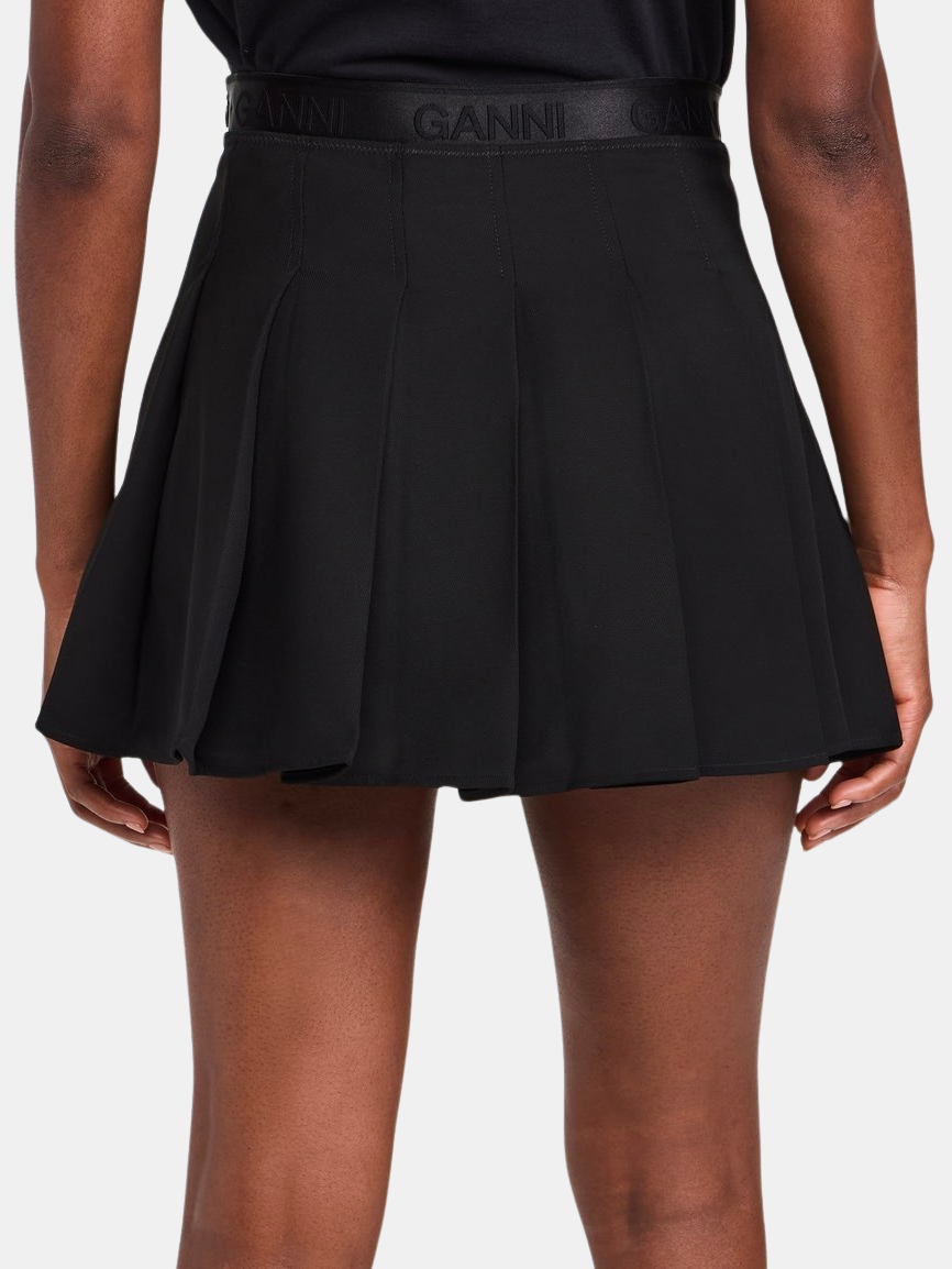 Light Twill Pleated Mini Skirt