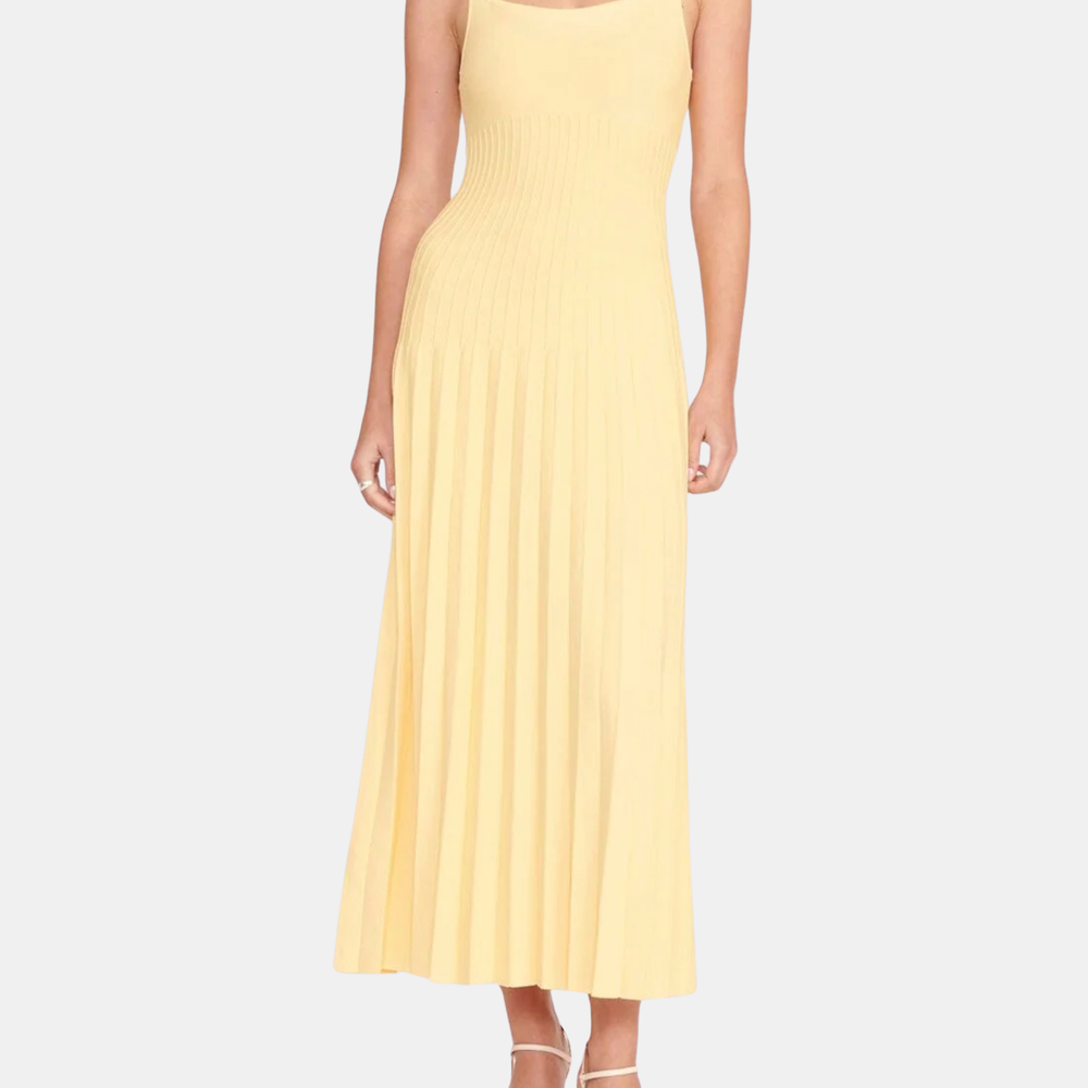 Staud | Ellison Navy Sleeveless Midi Dress | FIVESTORYNY.COM L Staud | Ellison Navy Sleeveless Midi Dress | FIVESTORYNY.COM L