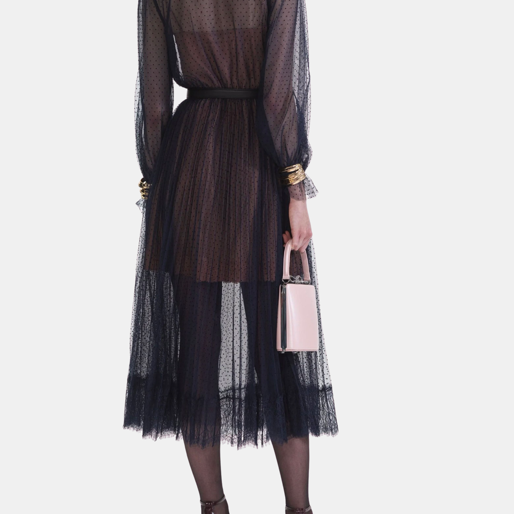 black dot mesh midi dress self portrait Buy Self-Portrait Black Dot Mesh Dress For Women Online