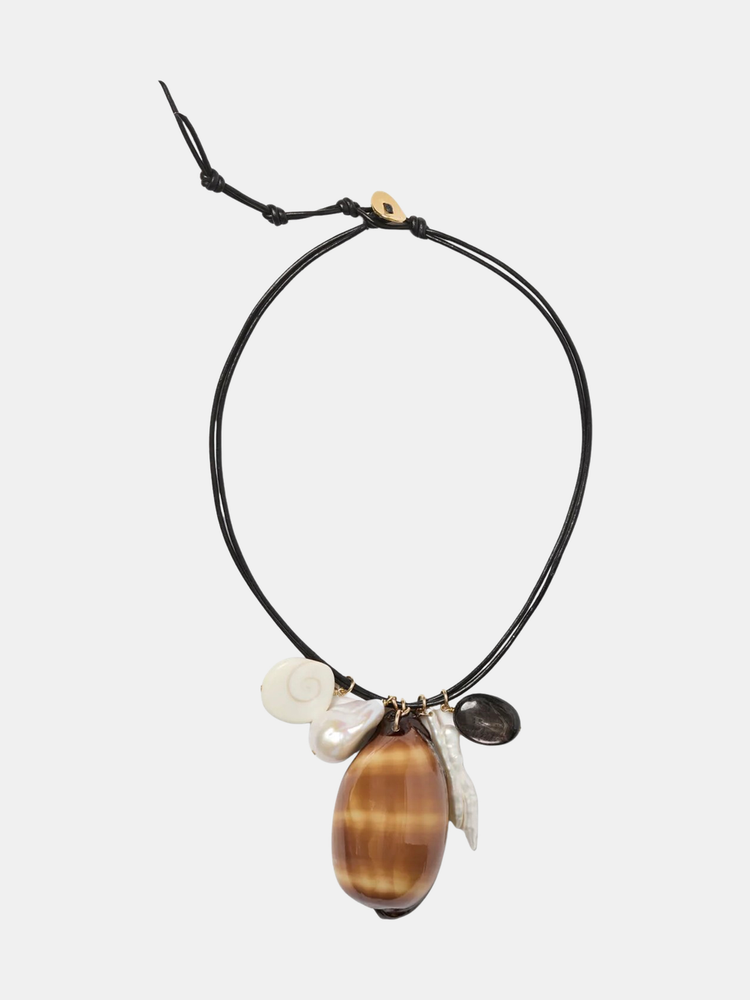 Leather Cordering Necklace