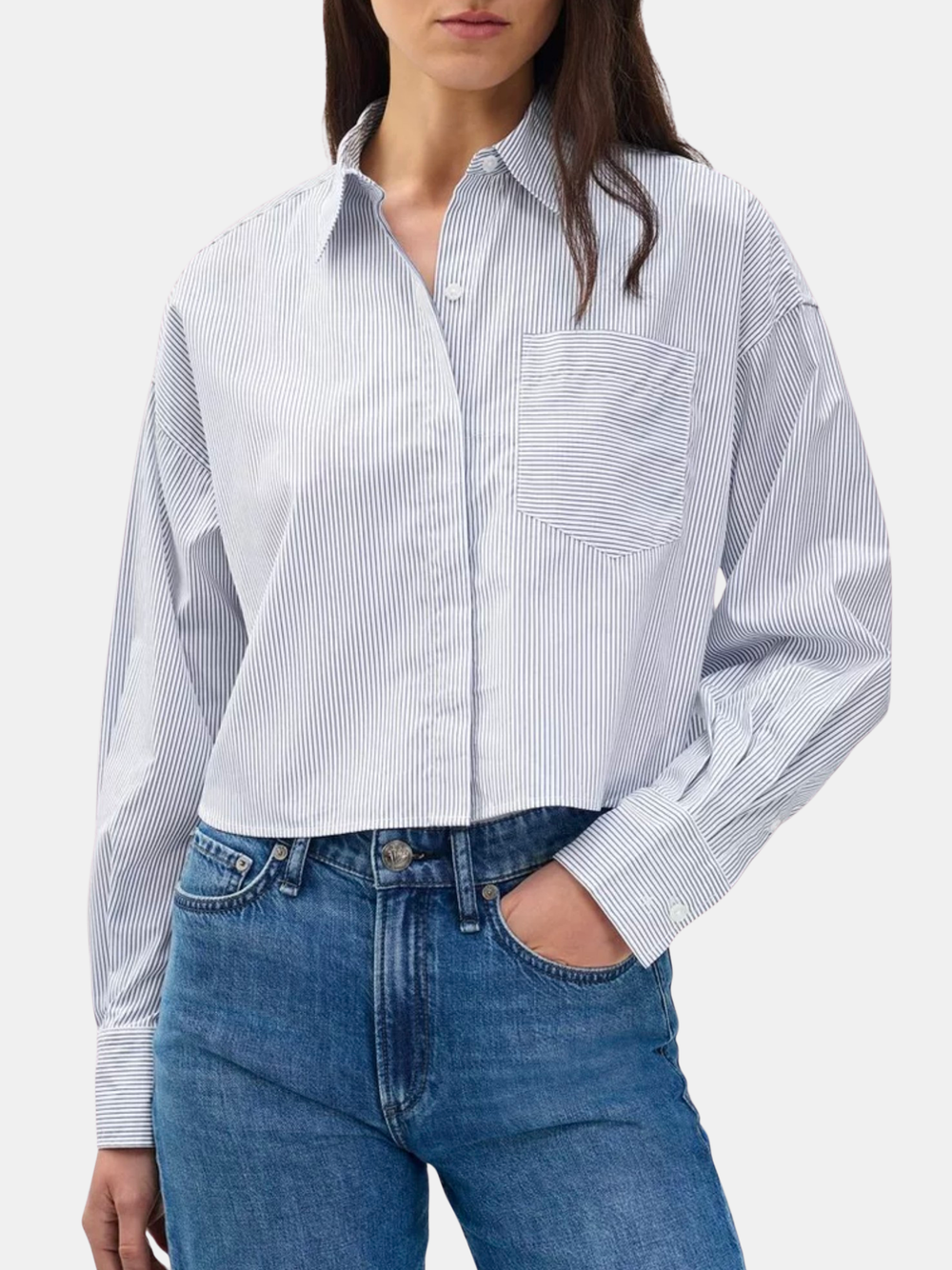 Marin Cropped Striped Shirt
