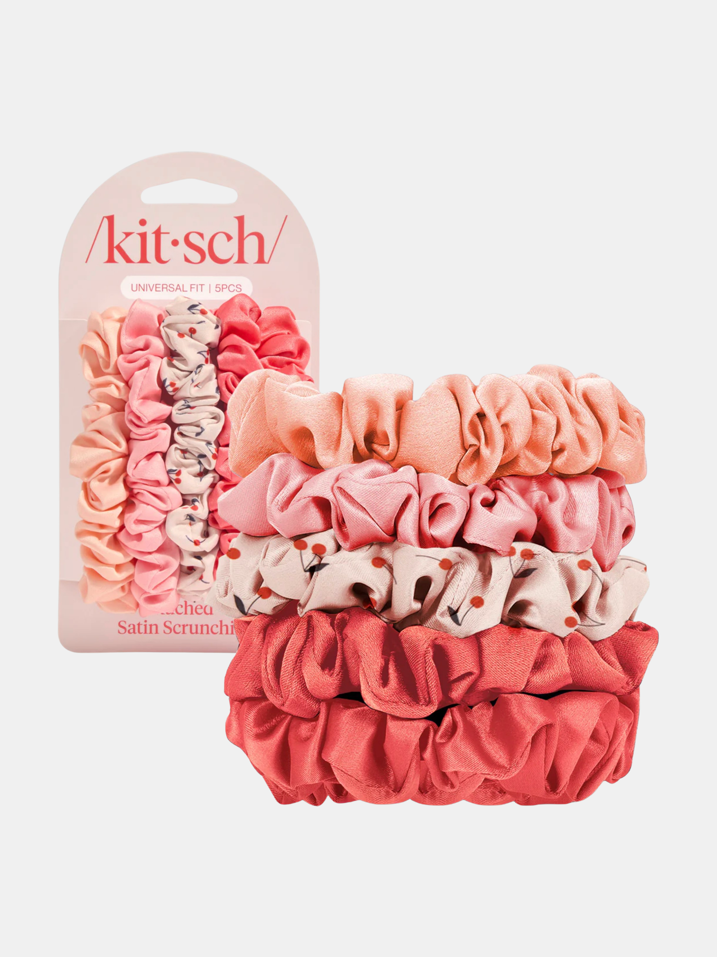 Ruched Satin Scrunchies 5pc