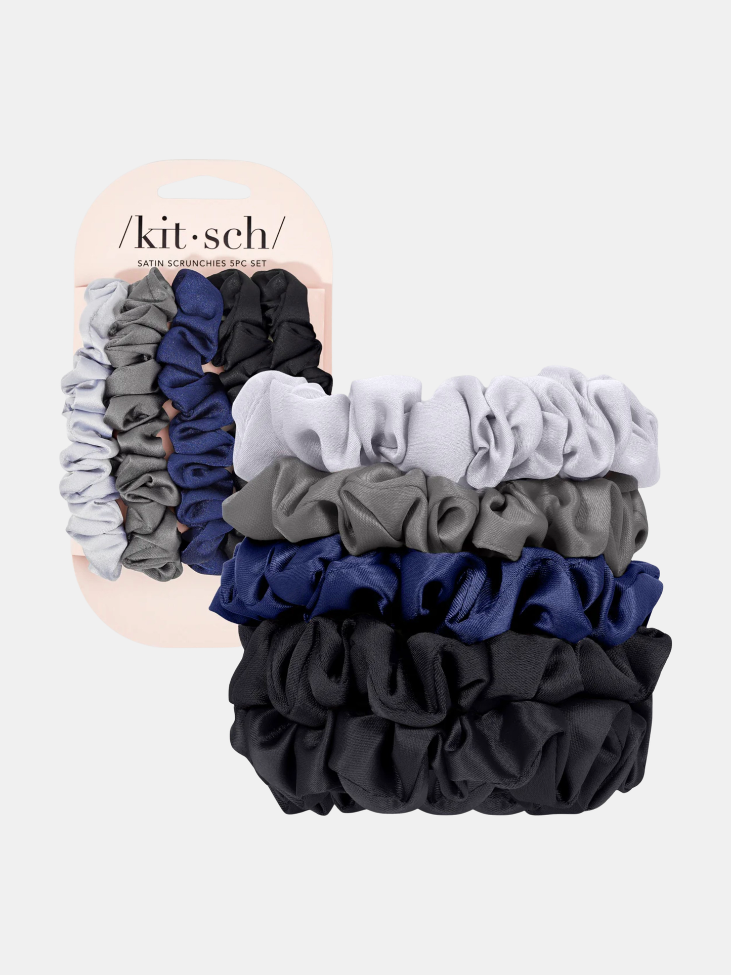 Ruched Satin Scrunchies 5pc
