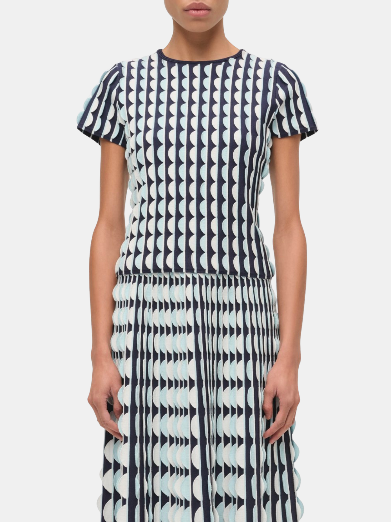 Kendra Scalloped Short-Sleeve Top