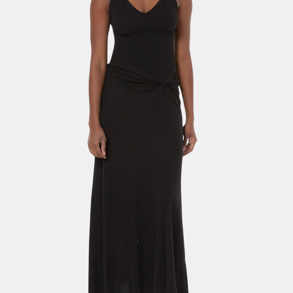 black maxi dress pregnant Noah | Black Asymmetric-Neck Maternity Maxi Dress With Drop-Waist