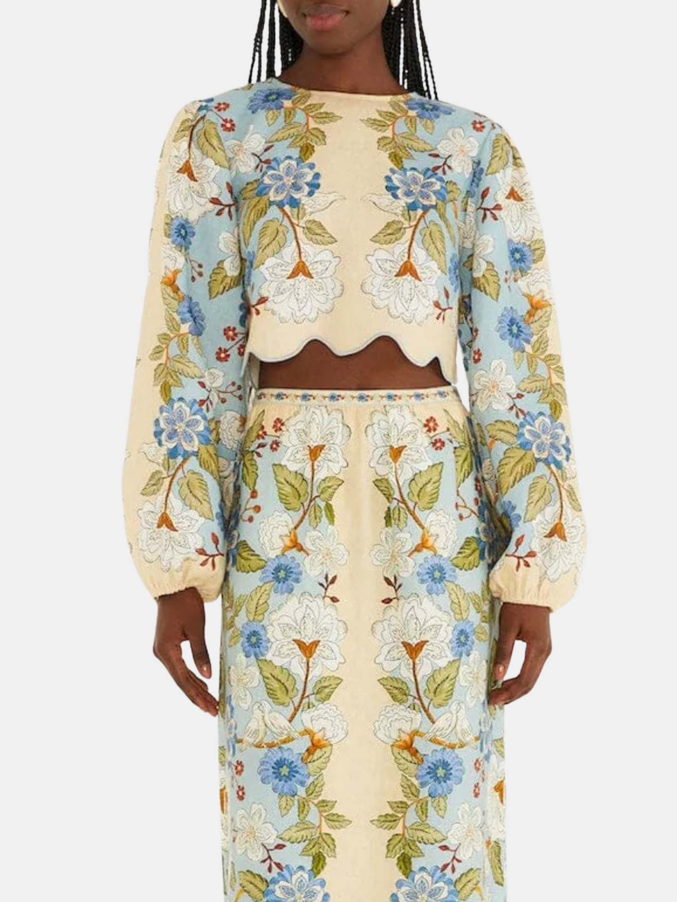 Garden Scarf Blue Long Sleeve