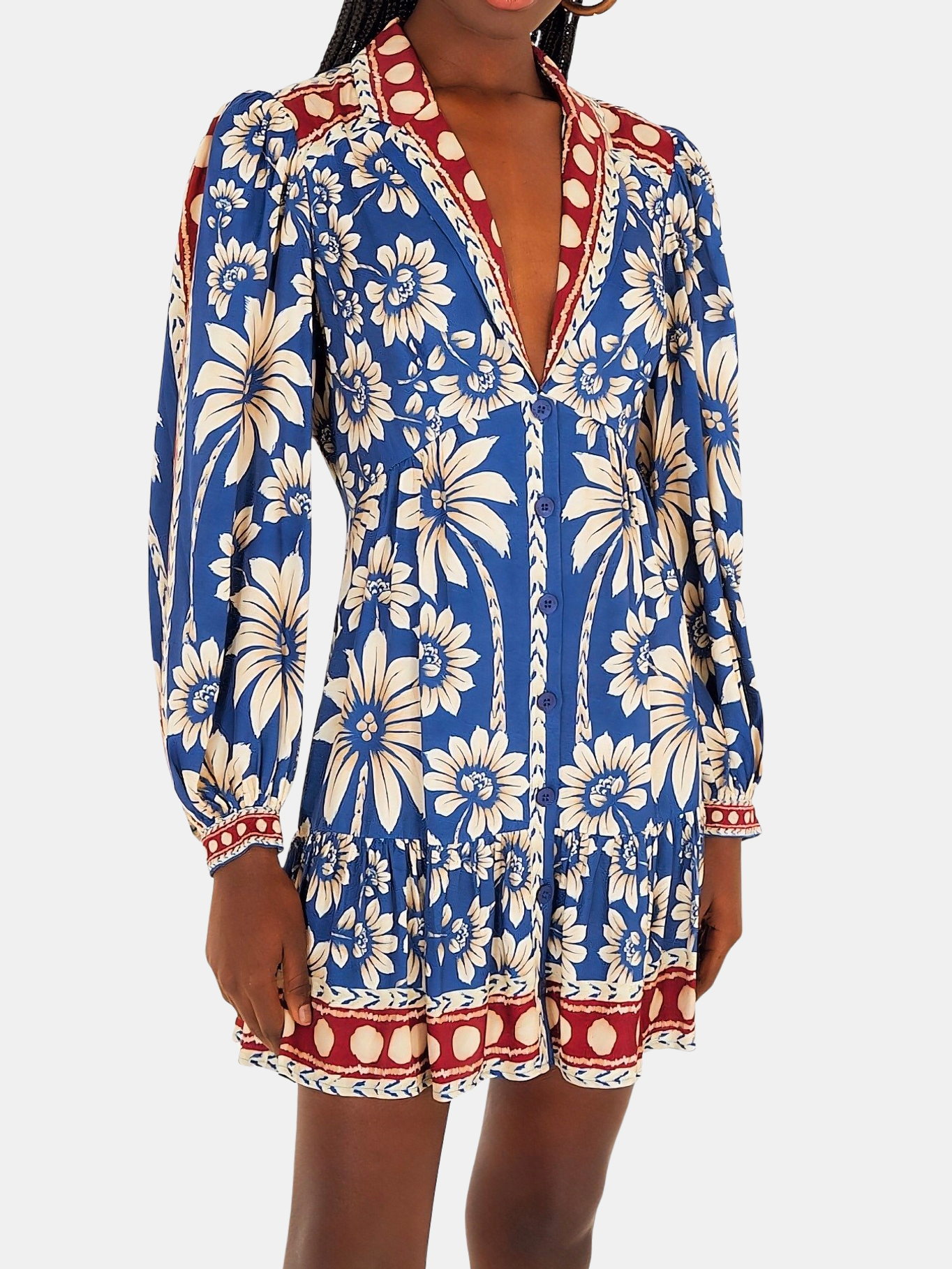 Luna Blue Long Sleeve Mini Dress