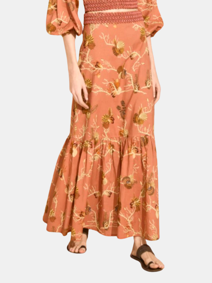 Yatay Ruffle Midi Skirt