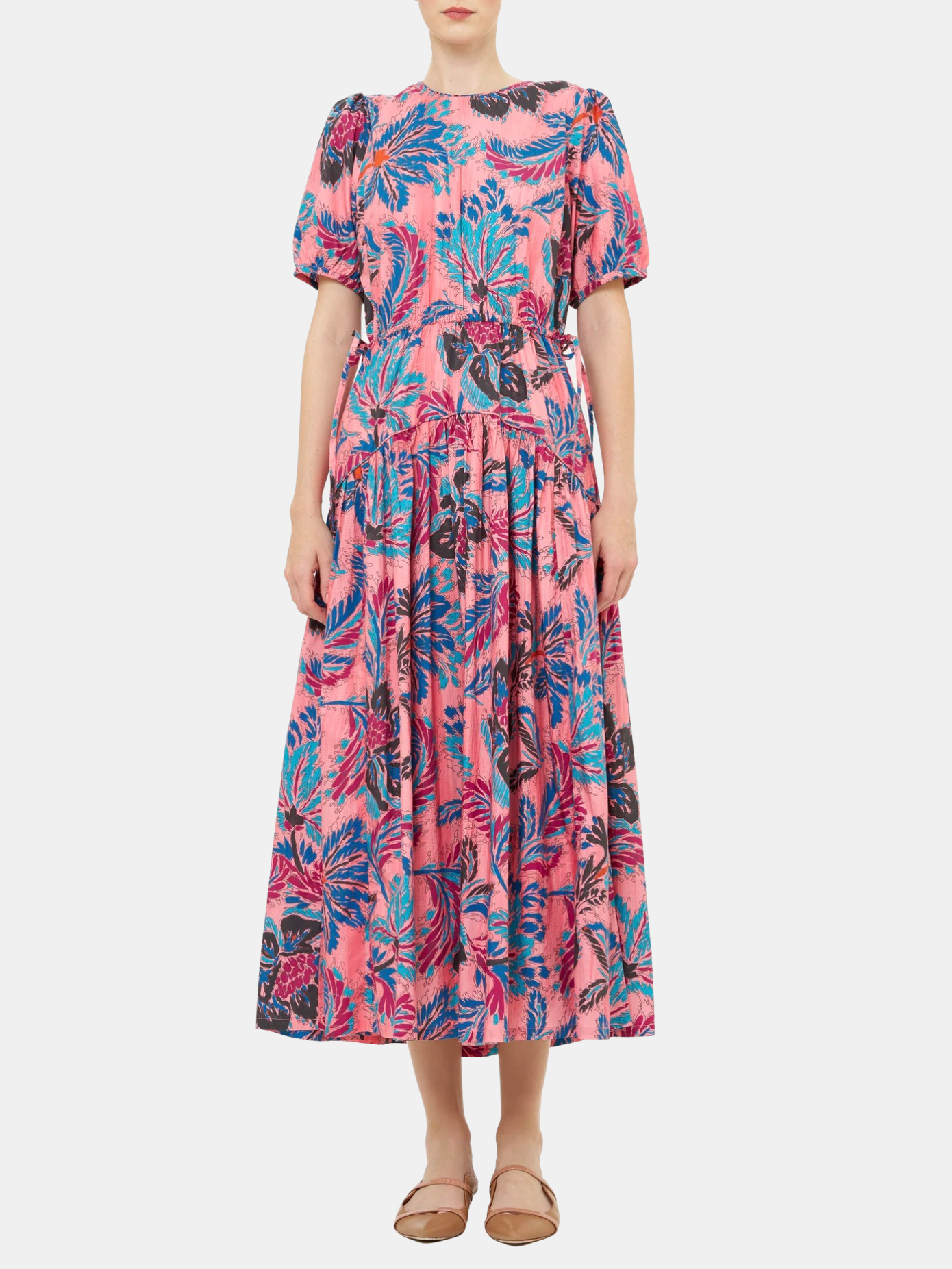 Piped Puff Sleeve Maxi