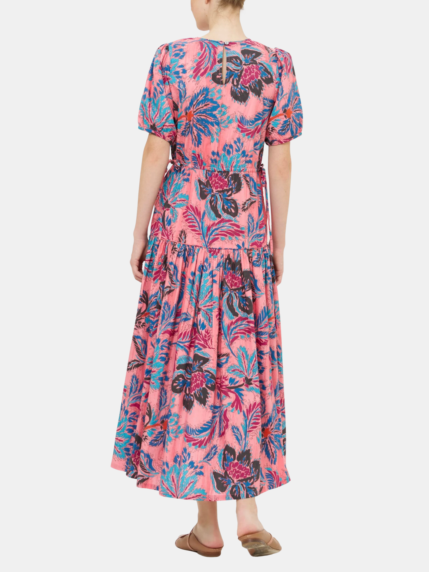 Piped Puff Sleeve Maxi