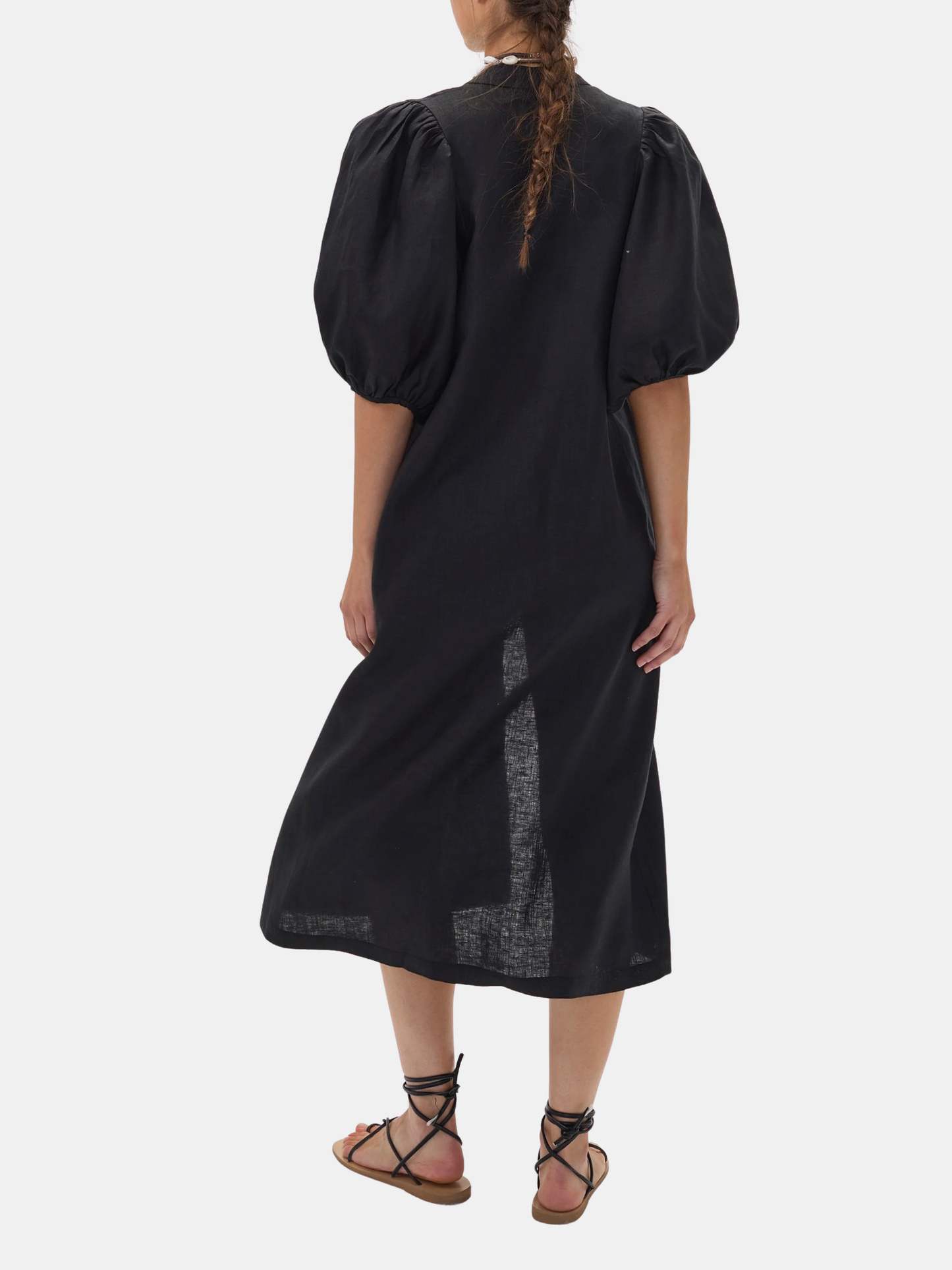 Lanhtropy Bubble Linen Dress - Black XS / Black Lanhtropy Bubble Linen Dress - Black XS / Black