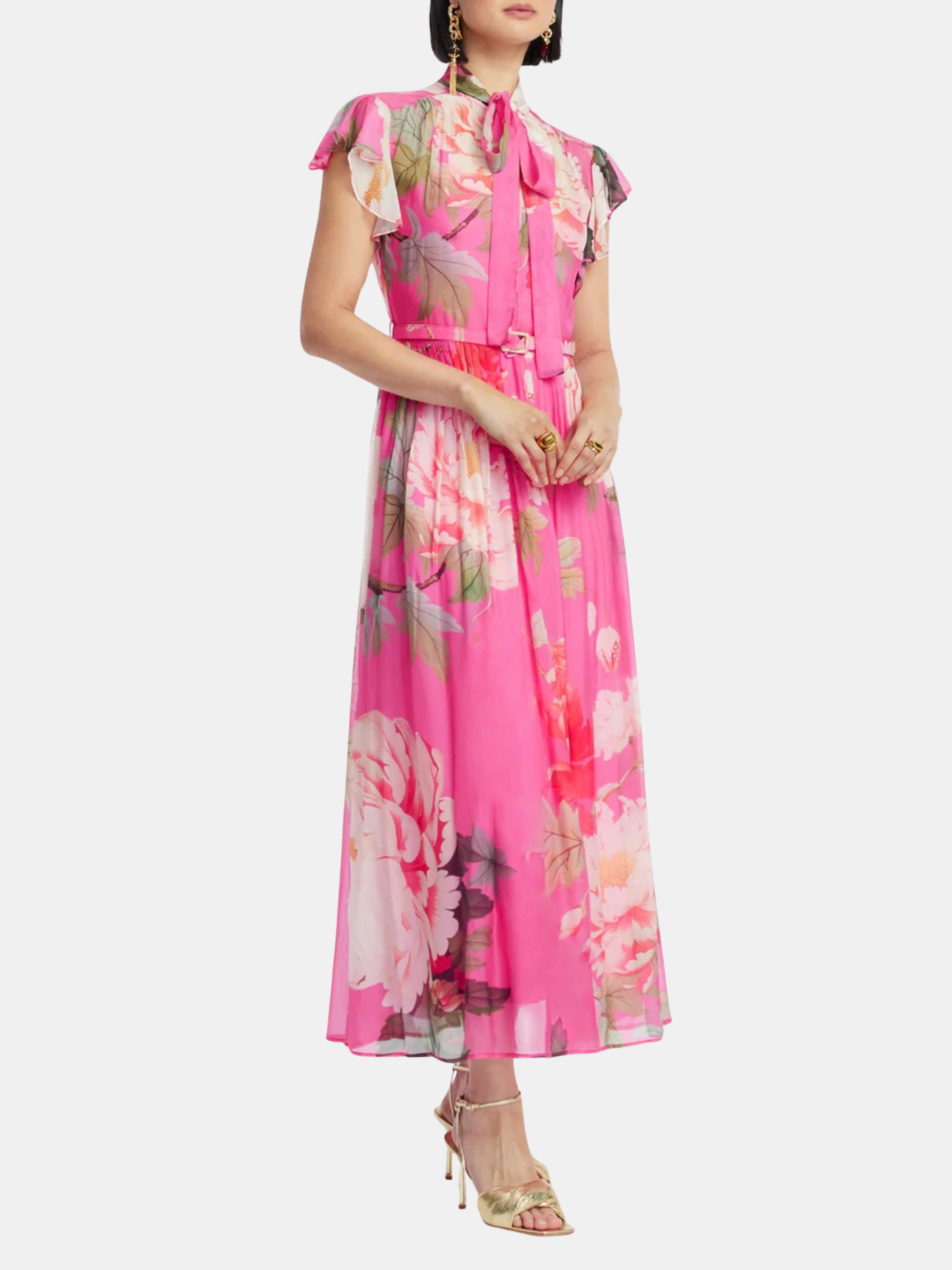 Grace Flutter Sleeve Midi Dress - Morley 