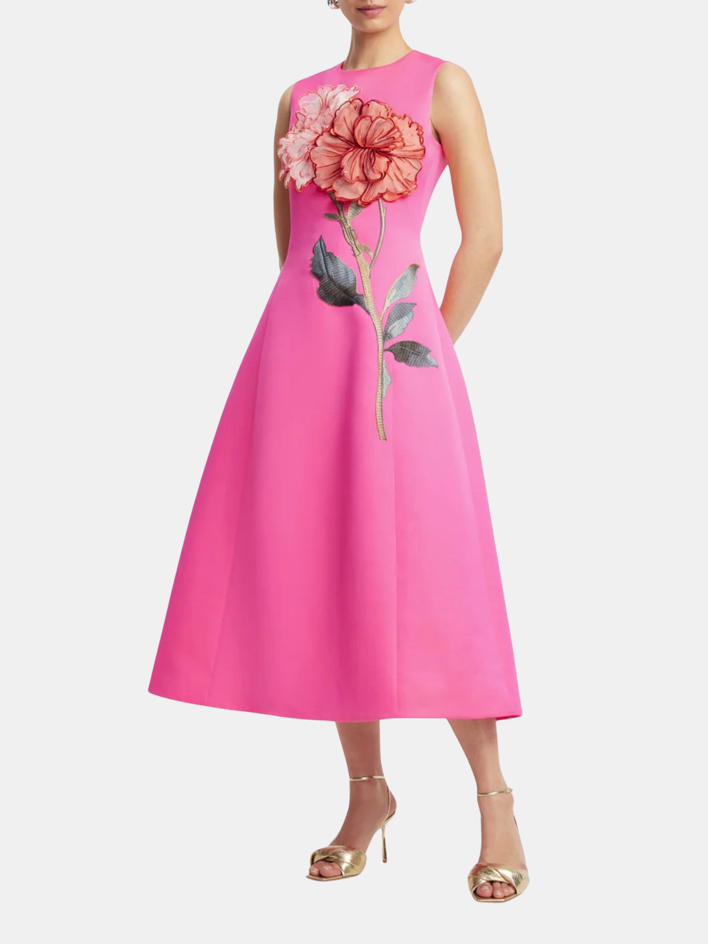 Cleo Applique Sleeveless Midi Dress - Morley 