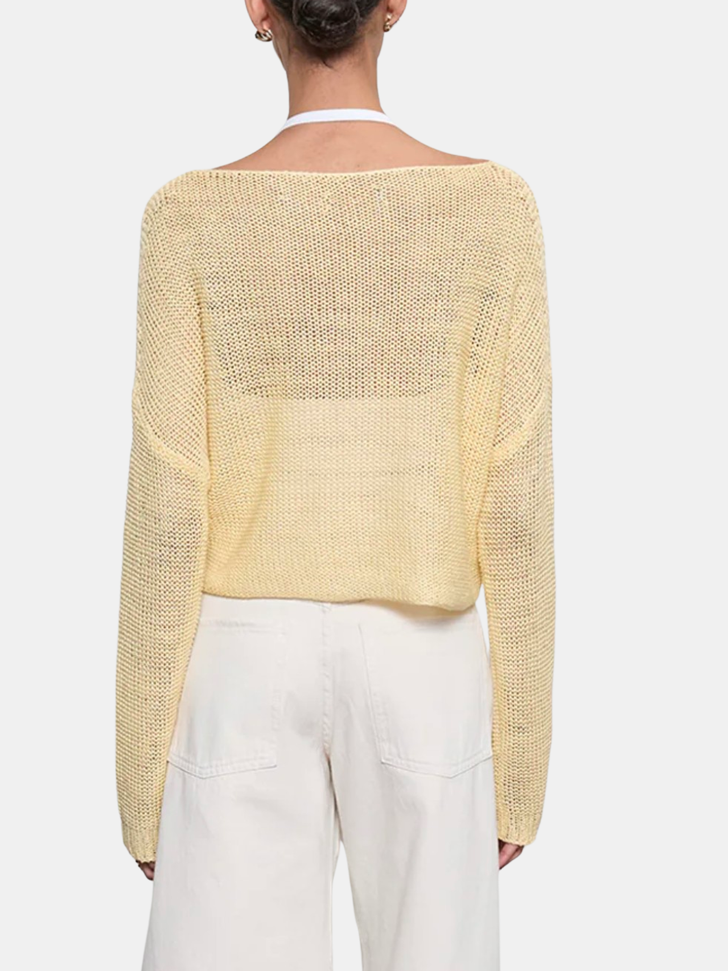 enza costa terry knit cardigan dress ENZA COSTA Terry Knit Cardigan Dress Natural Front Buttons Rib Women