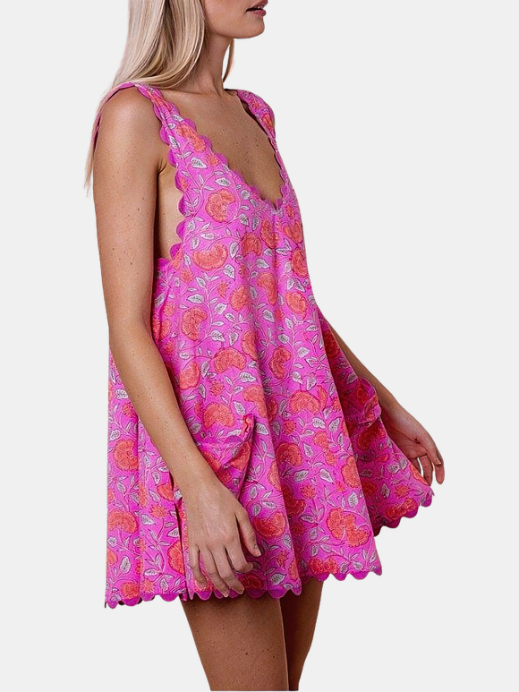 Floral Print Low Back Dress - Morley 