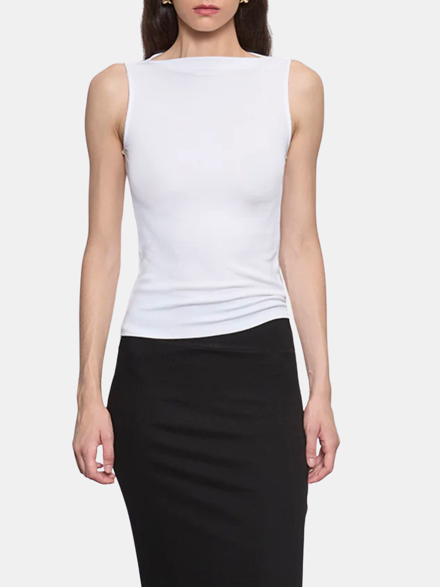 Silk Rib Sleeveless Boatneck - Morley 